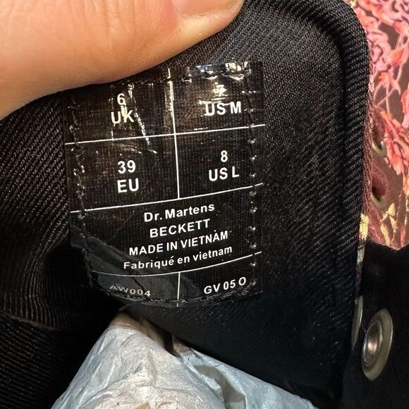 Dr Martens 1460 Beckett Cherry Red Jouy Floral Canvas Boot Size 7M / 8W NWOB - Picture 11 of 12